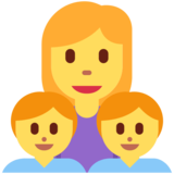 Family: Woman, Boy, Boy on Twitter Twemoji 12.1