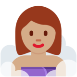 Woman in Steamy Room: Medium Skin Tone on Twitter Twemoji 12.1