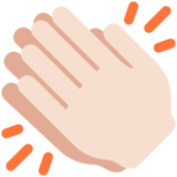 Clapping Hands: Light Skin Tone on Twitter Twemoji 12.1.3