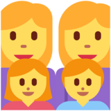 Family: Woman, Woman, Girl, Boy on Twitter Twemoji 12.1.3