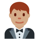Person in Tuxedo: Medium Skin Tone on Twitter Twemoji 12.1.3