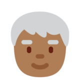 Older Person: Medium-Dark Skin Tone on Twitter Twemoji 12.1.3
