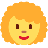 Woman: Curly Hair on Twitter Twemoji 12.1.3