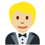Person in Tuxedo: Medium-Light Skin Tone on Twitter Twemoji 12.1.4