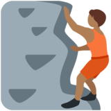 Person Climbing: Medium-Dark Skin Tone on Twitter Twemoji 12.1.4