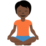 Person in Lotus Position: Dark Skin Tone on Twitter Twemoji 12.1.4