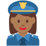 Woman Police Officer: Medium-Dark Skin Tone on Twitter Twemoji 12.1.5