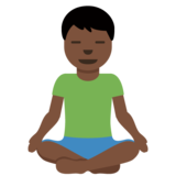 Man in Lotus Position: Dark Skin Tone on Twitter Twemoji 12.1.5