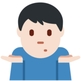 Man Shrugging: Light Skin Tone on Twitter Twemoji 12.1.5