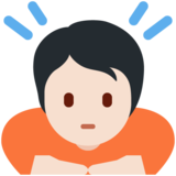 Person Bowing: Light Skin Tone on Twitter Twemoji 12.1.5