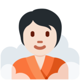 Person in Steamy Room: Light Skin Tone on Twitter Twemoji 12.1.5