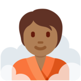 Person in Steamy Room: Medium-Dark Skin Tone on Twitter Twemoji 12.1.5