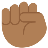 Raised Fist: Medium-Dark Skin Tone on Twitter Twemoji 12.1.5