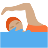 Person Swimming: Medium Skin Tone on Twitter Twemoji 12.1.5