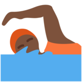 Person Swimming: Dark Skin Tone on Twitter Twemoji 12.1.5