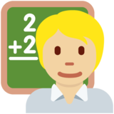 Teacher: Medium-Light Skin Tone on Twitter Twemoji 12.1.5