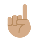 Index Pointing Up: Medium Skin Tone on Twitter Twemoji 12.1.5