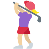 Woman Golfing: Medium-Light Skin Tone on Twitter Twemoji 12.1.5