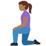 Woman Kneeling: Medium-Dark Skin Tone on Twitter Twemoji 13.0.1