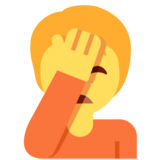 Person Facepalming on Twitter Twemoji 13.0.2