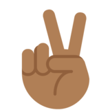 Victory Hand: Medium-Dark Skin Tone on Twitter Twemoji 13.0.2