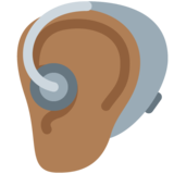 Ear with Hearing Aid: Medium-Dark Skin Tone on Twitter Twemoji 13.1