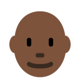 Man: Dark Skin Tone, Bald on Twitter Twemoji 13.1
