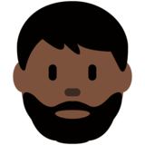 Man: Dark Skin Tone, Beard on Twitter Twemoji 13.1