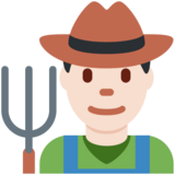 Man Farmer: Light Skin Tone on Twitter Twemoji 13.1