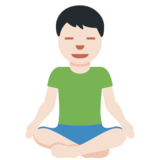 Man in Lotus Position: Light Skin Tone on Twitter Twemoji 13.1