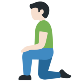 Man Kneeling: Light Skin Tone on Twitter Twemoji 13.1
