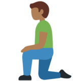Man Kneeling: Medium-Dark Skin Tone on Twitter Twemoji 13.1