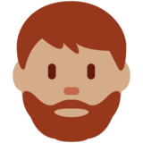 Man: Medium Skin Tone, Beard on Twitter Twemoji 13.1