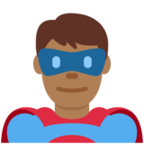 Man Superhero: Medium-Dark Skin Tone on Twitter Twemoji 13.1