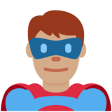 Man Superhero: Medium Skin Tone on Twitter Twemoji 13.1