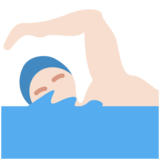 Man Swimming: Light Skin Tone on Twitter Twemoji 13.1
