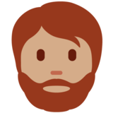Person: Medium Skin Tone, Beard on Twitter Twemoji 13.1