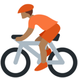 Person Biking: Medium-Dark Skin Tone on Twitter Twemoji 13.1
