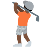 Person Golfing: Dark Skin Tone on Twitter Twemoji 13.1