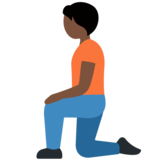 Person Kneeling: Dark Skin Tone on Twitter Twemoji 13.1