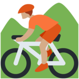 Person Mountain Biking: Medium Skin Tone on Twitter Twemoji 13.1