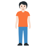 Person Standing: Light Skin Tone on Twitter Twemoji 13.1