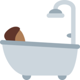 Person Taking Bath: Medium-Dark Skin Tone on Twitter Twemoji 13.1