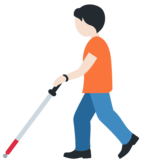 Person with White Cane: Light Skin Tone on Twitter Twemoji 13.1