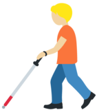Person with White Cane: Medium-Light Skin Tone on Twitter Twemoji 13.1