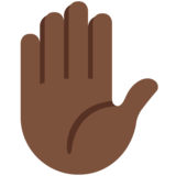 Raised Hand: Dark Skin Tone on Twitter Twemoji 13.1