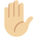 Raised Hand: Medium-Light Skin Tone on Twitter Twemoji 13.1