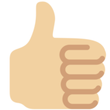 Thumbs Up: Medium-Light Skin Tone on Twitter Twemoji 13.1