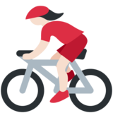 Woman Biking: Light Skin Tone on Twitter Twemoji 13.1