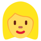 Woman: Blond Hair on Twitter Twemoji 13.1